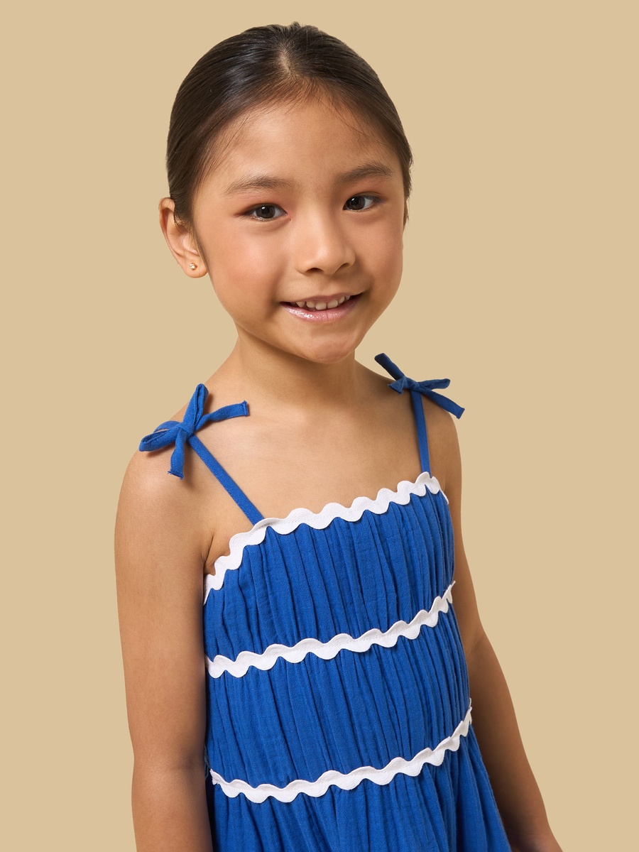 Ric Rac Lace Spaghetti Strap Cotton Dress