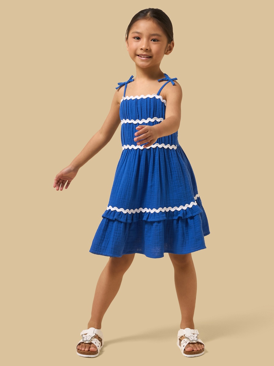 Ric Rac Lace Spaghetti Strap Cotton Dress