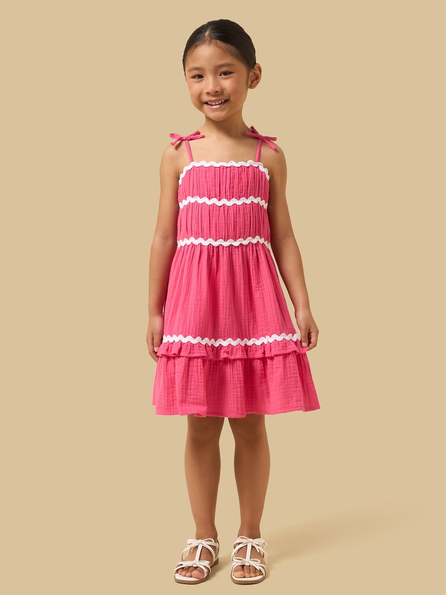 Ric Rac Lace Spaghetti Strap Cotton Dress