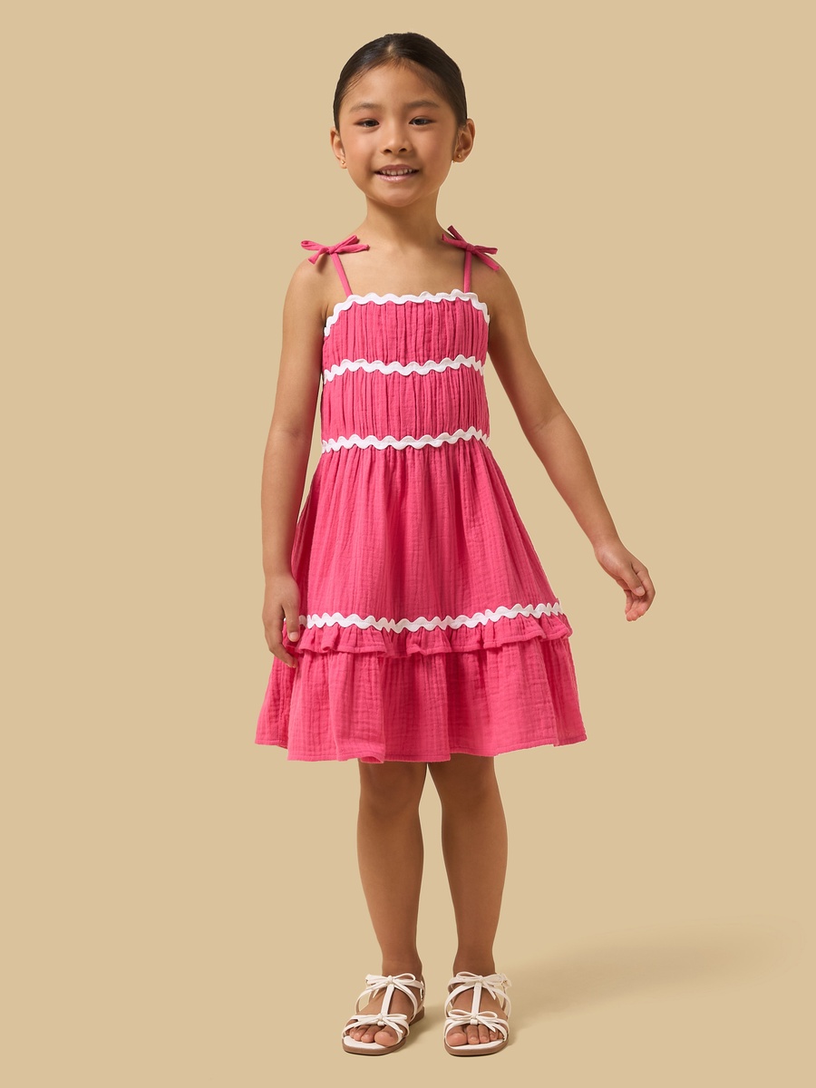 Ric Rac Lace Spaghetti Strap Cotton Dress