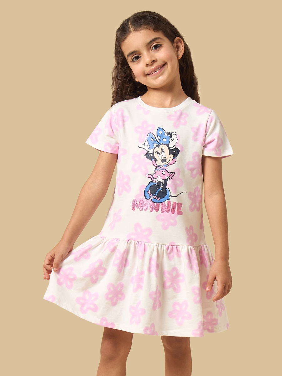 minnie mouse cotton dress DISNEY Jumping Beans Minnie Mouse Dress 18M Pink Printed Everyday Casual