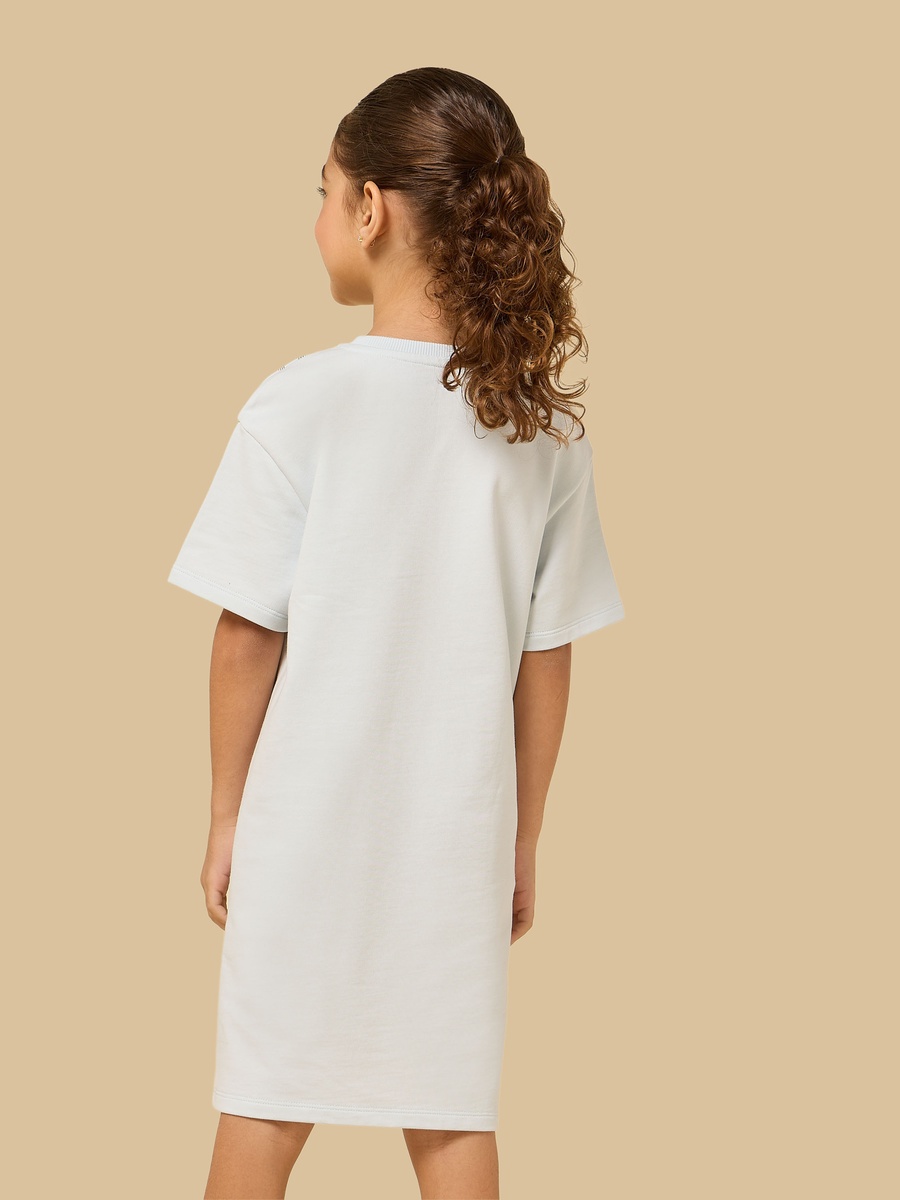 Floral Mock Bag Applique Cotton T-Shirt Dress