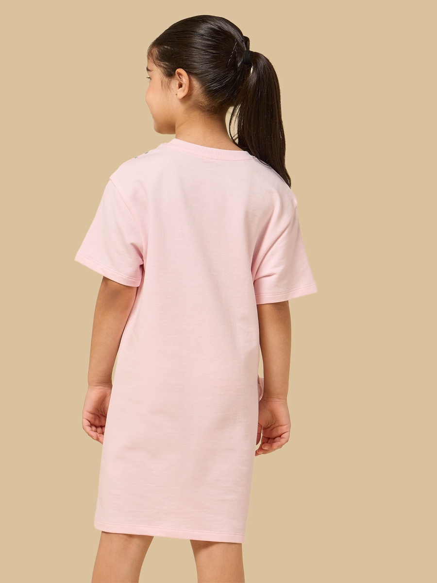 Floral Mock Bag Applique Cotton T-Shirt Dress