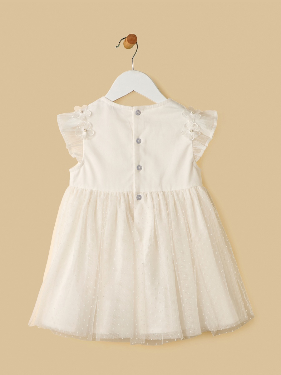 Floral 3D Accent Mesh Dress with Bloomers
