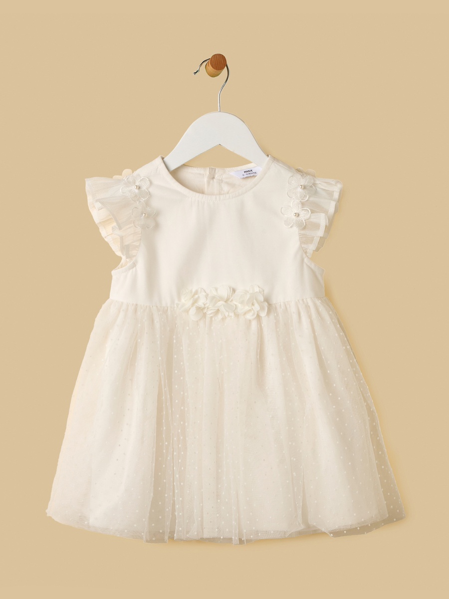 Floral 3D Accent Mesh Dress with Bloomers
