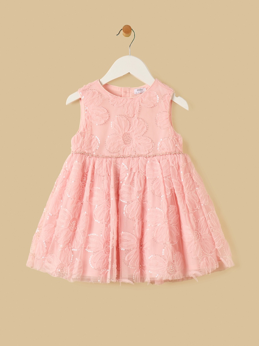 Sequin Embellished 3D Dress