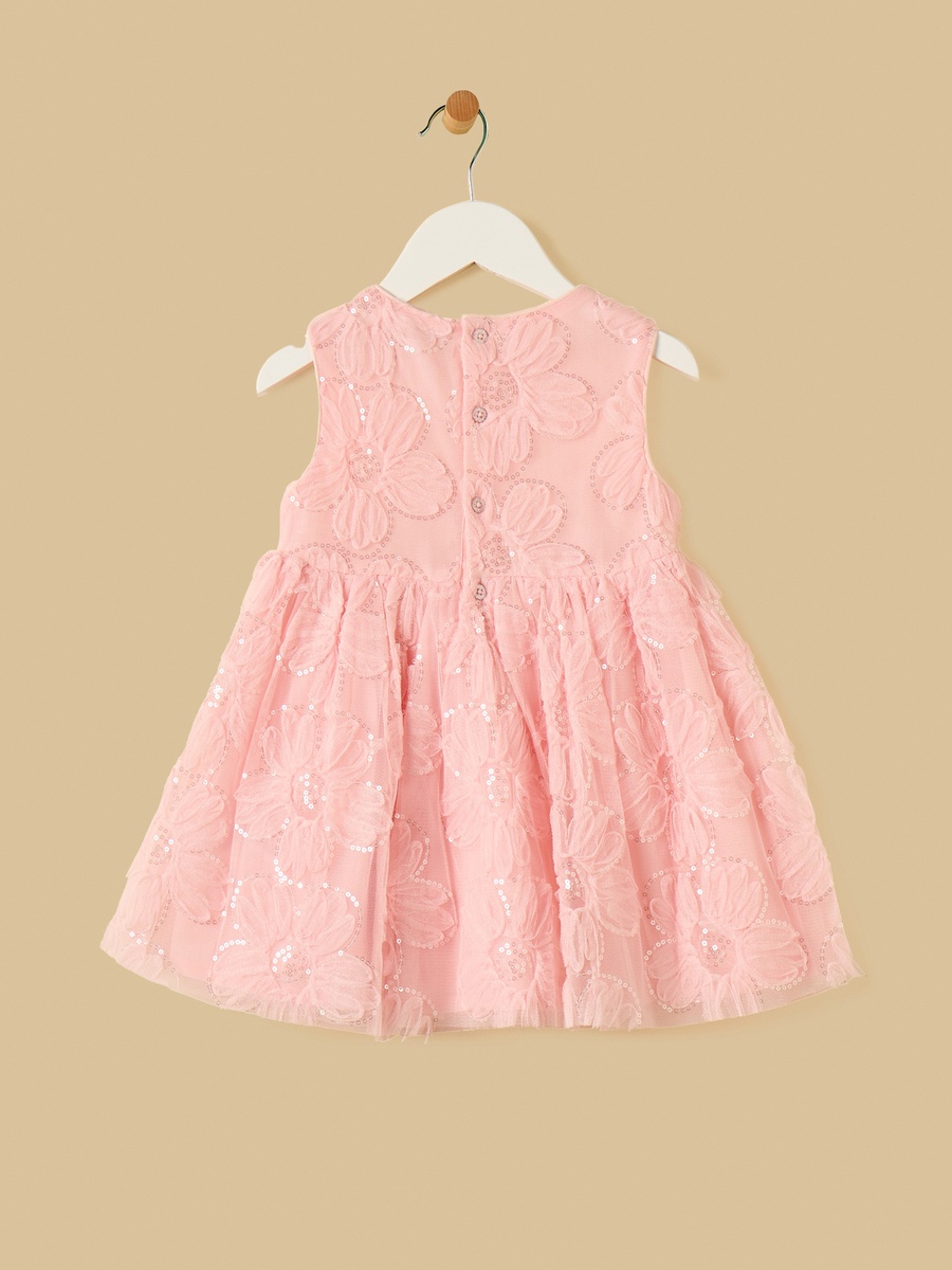 Sequin Embellished 3D Dress