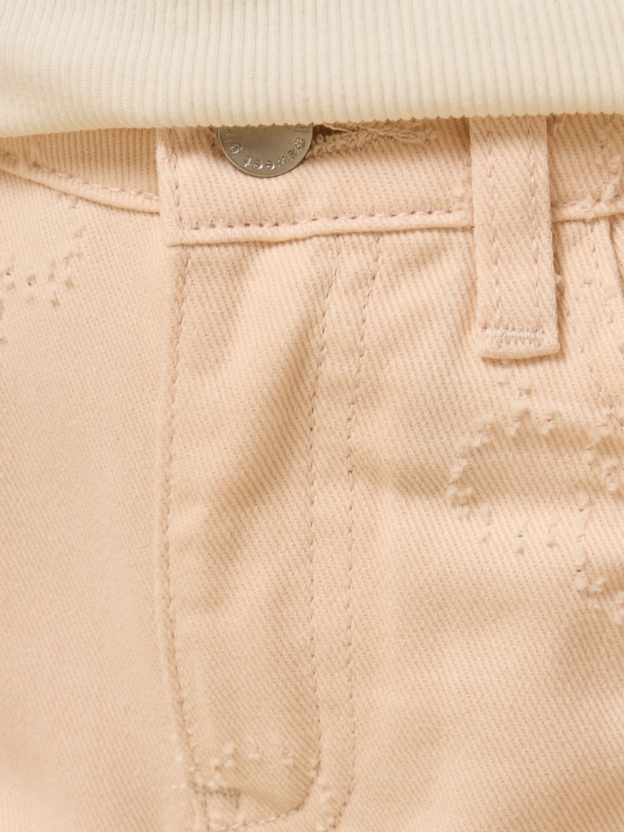 Embroidered Wide Leg Jeans