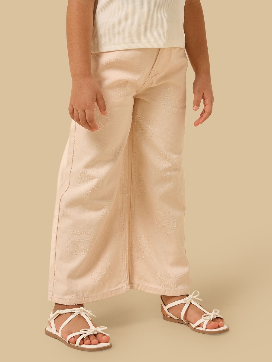 Embroidered Wide Leg Jeans