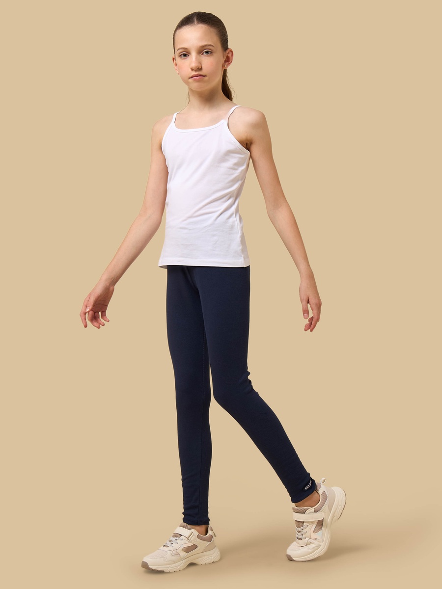 Ribbed Leggings with Slogan Applique