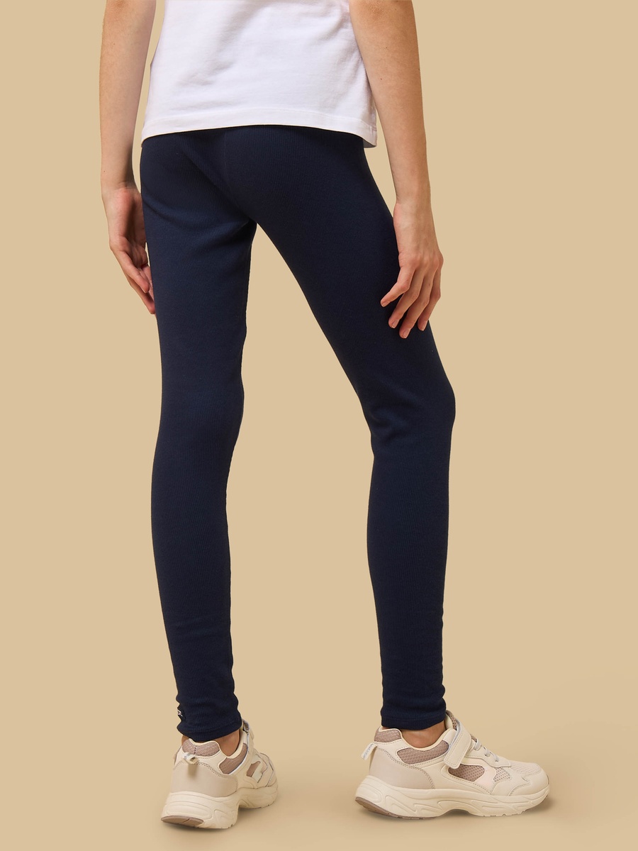 Ribbed Leggings with Slogan Applique