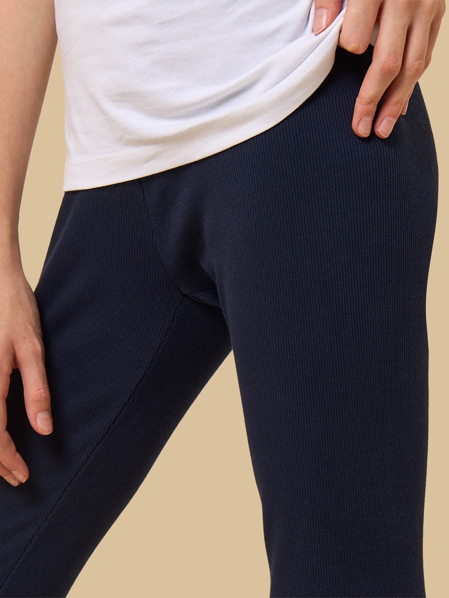 Ribbed Leggings with Slogan Applique