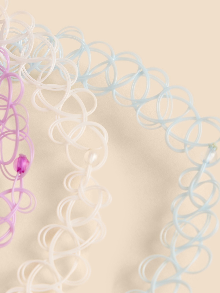 Pack of 3 - Charm Embellished Choker Necklace