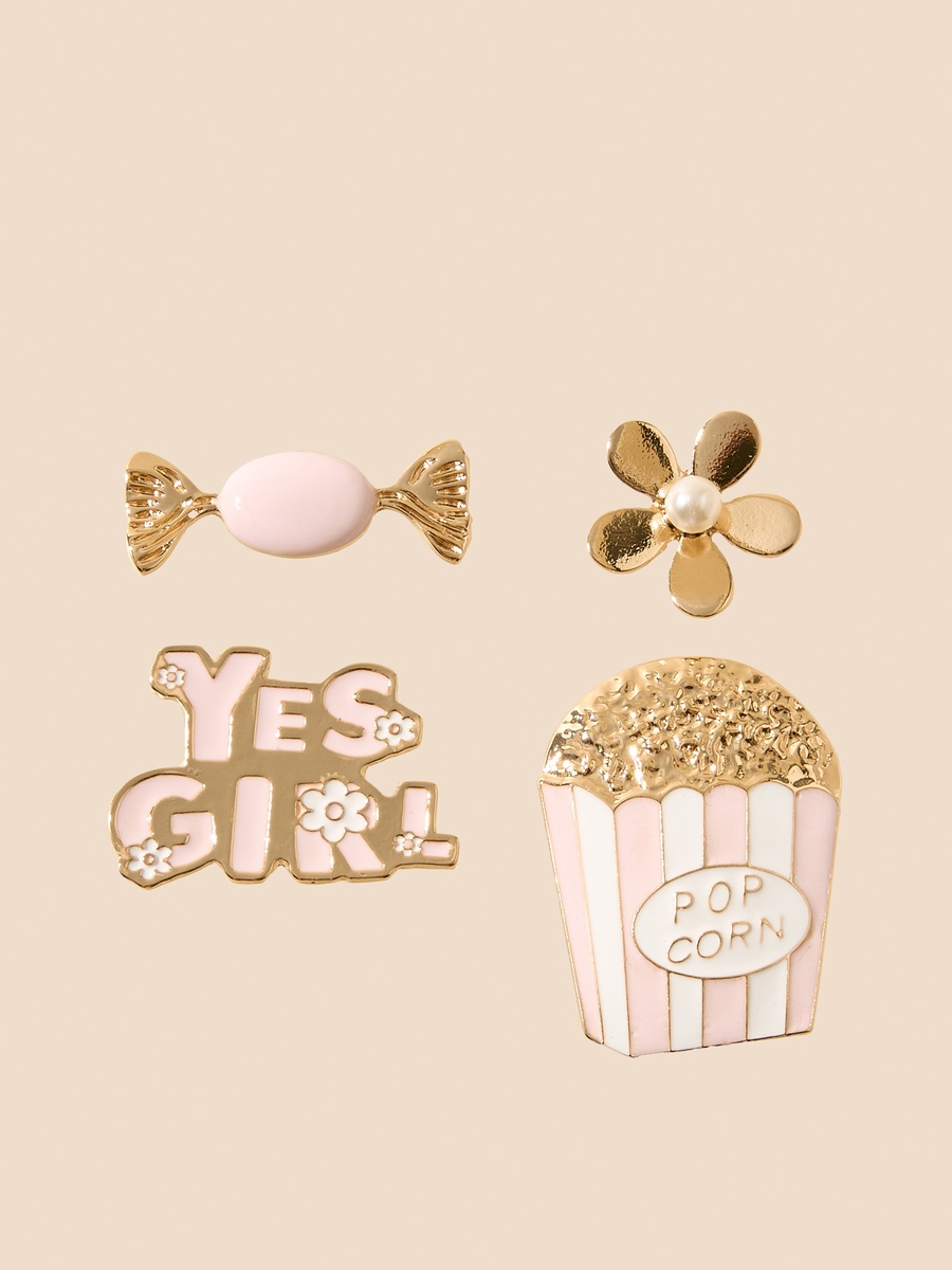Pack of 4 - Embellished Brooch