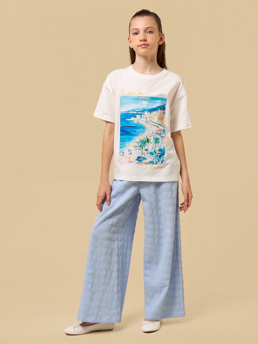 Gingham Checked Wide Leg Pants