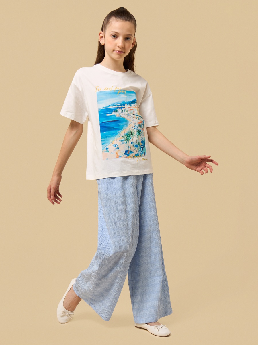 Gingham Checked Wide Leg Pants