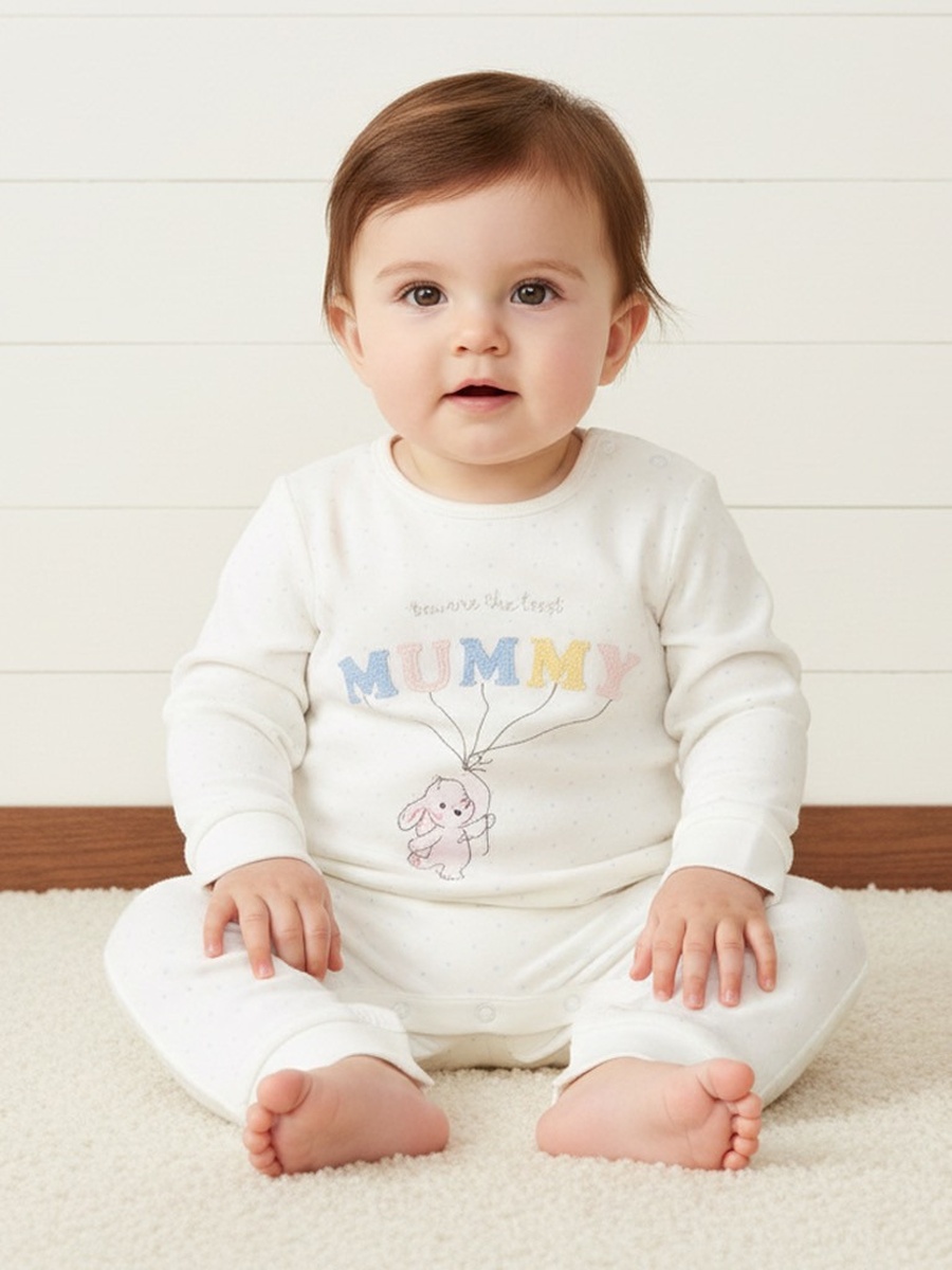 Slogan Print Sleepsuit