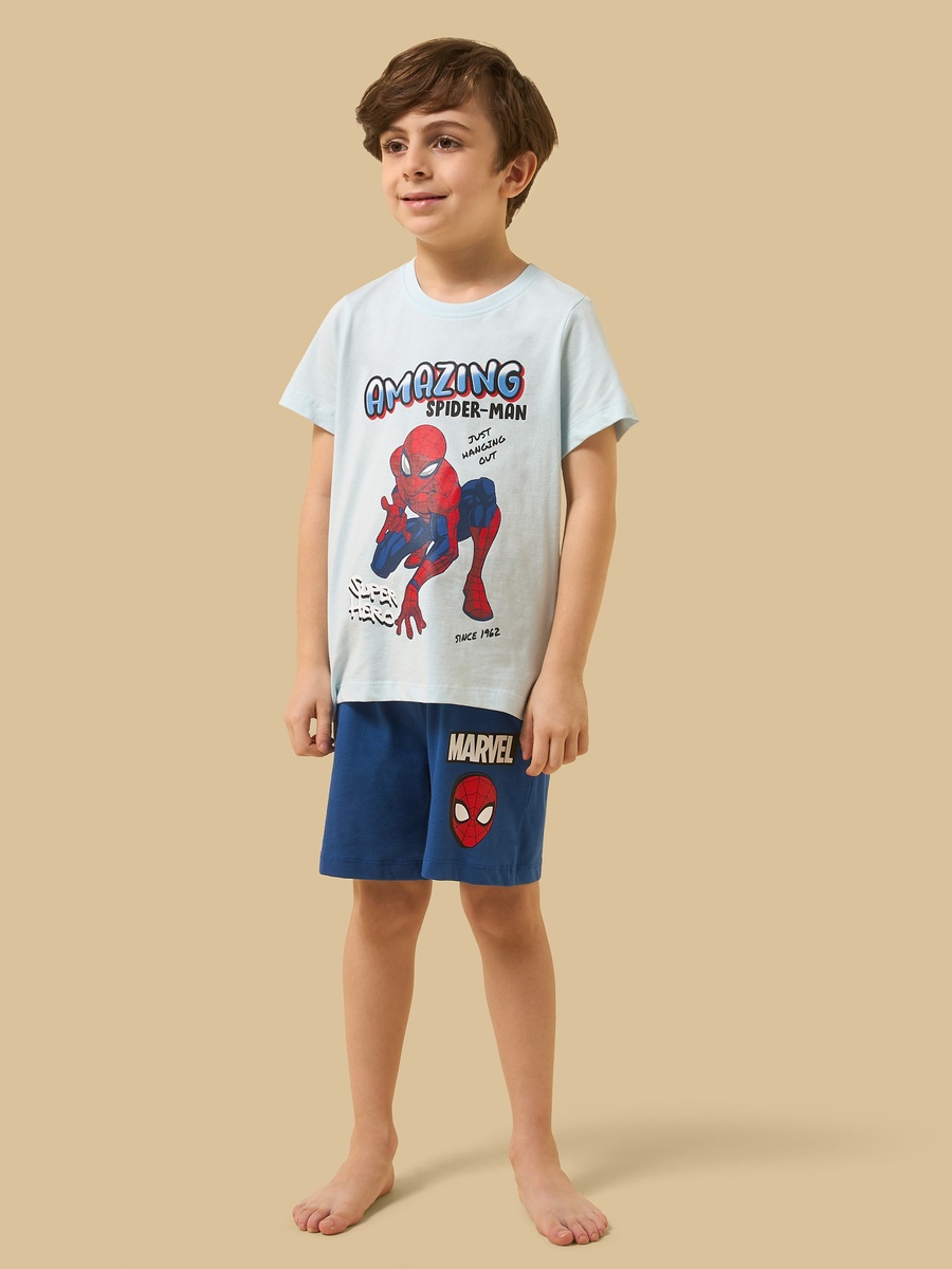 Pack of 2 - Spider-Man Print Cotton Shorts Set