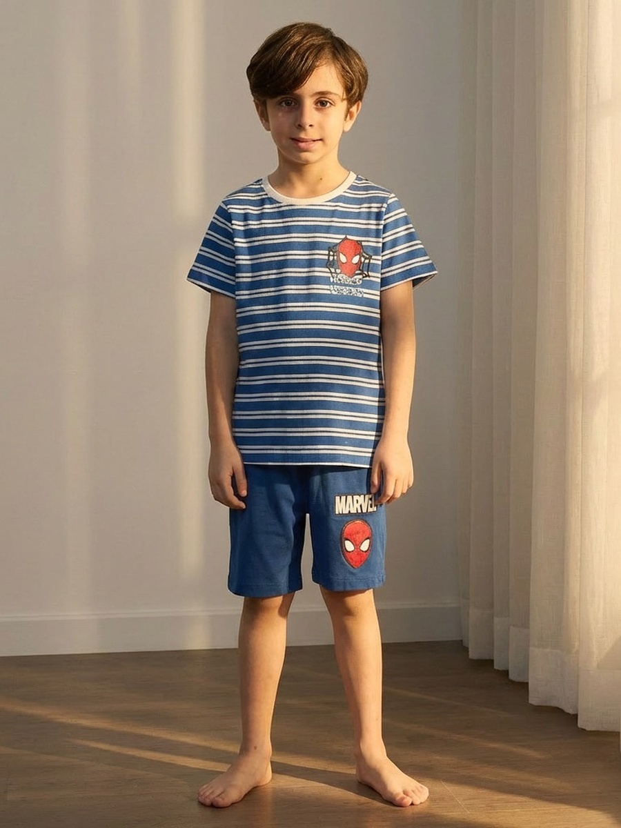Pack of 2 - Spider-Man Print Cotton Shorts Set