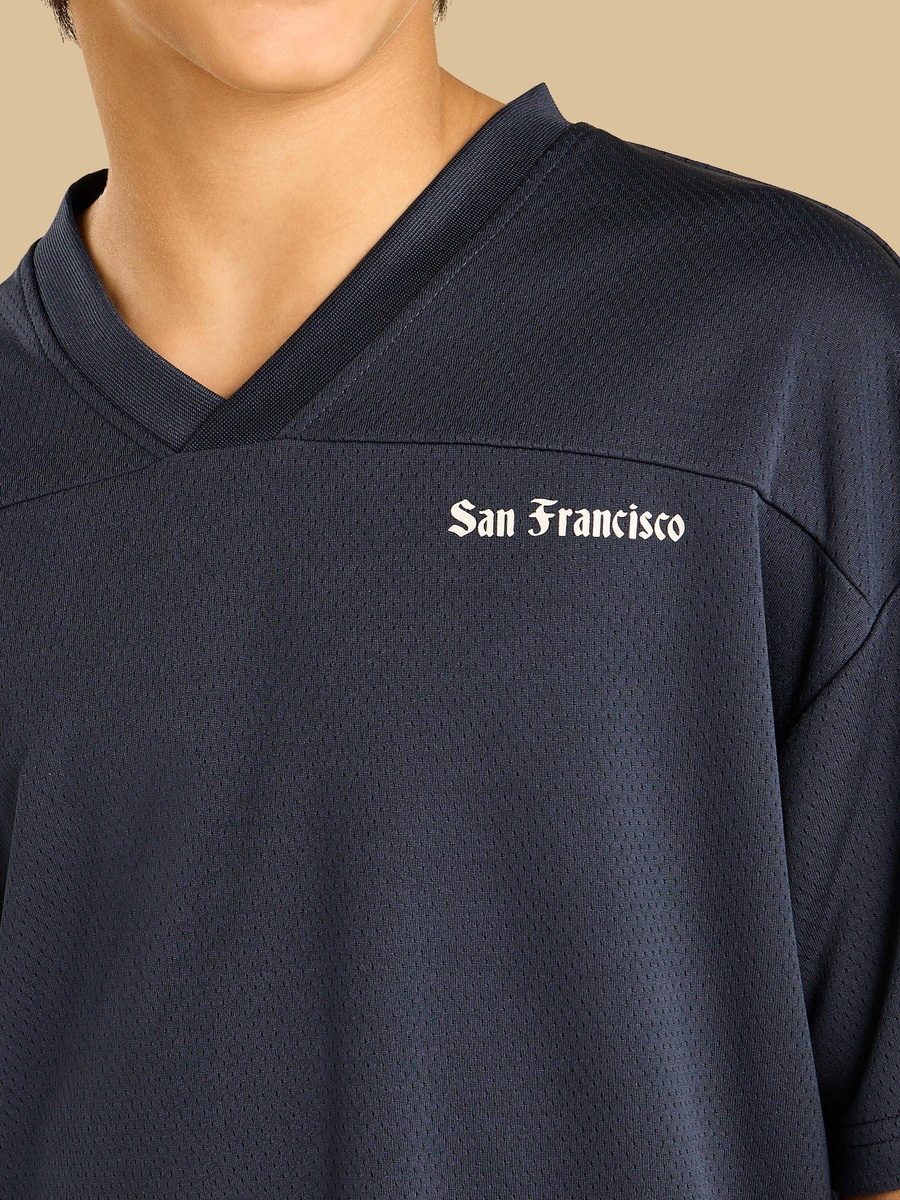طقم تيشيرت قطن بطبعة سان فرانسيسكو وشورت
