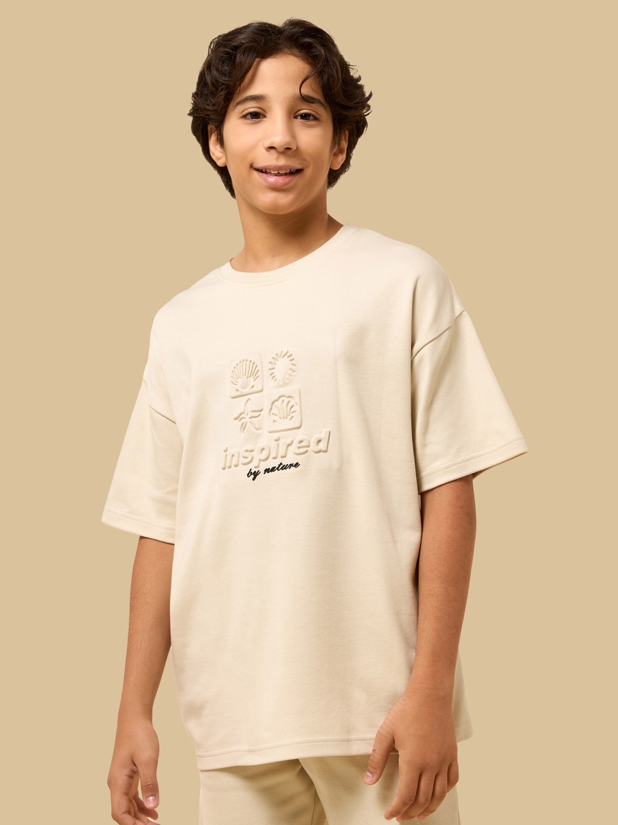 Embossed Cotton T-Shirt and Shorts Set