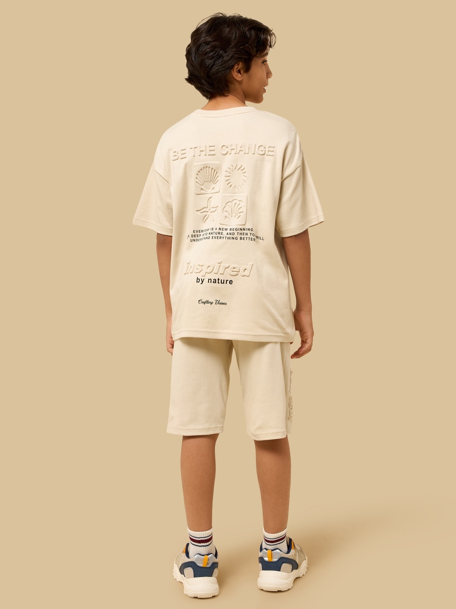 Embossed Cotton T-Shirt and Shorts Set