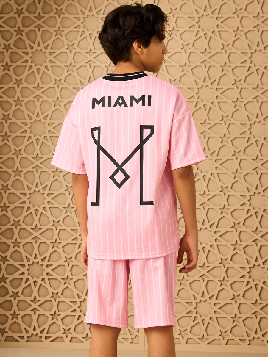 Inter Miami CF Print T-Shirt and Shorts Set