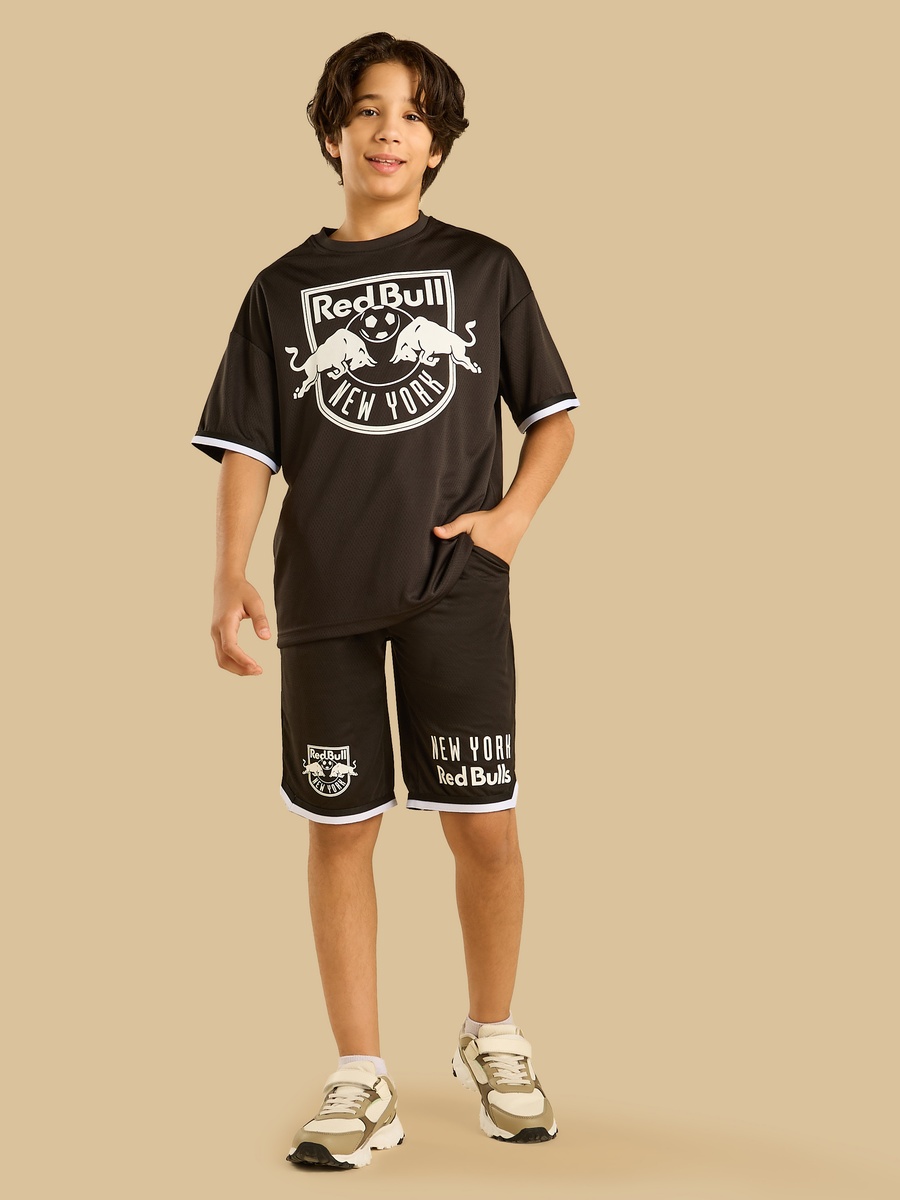 Red Bull Print T-Shirt and Shorts Set