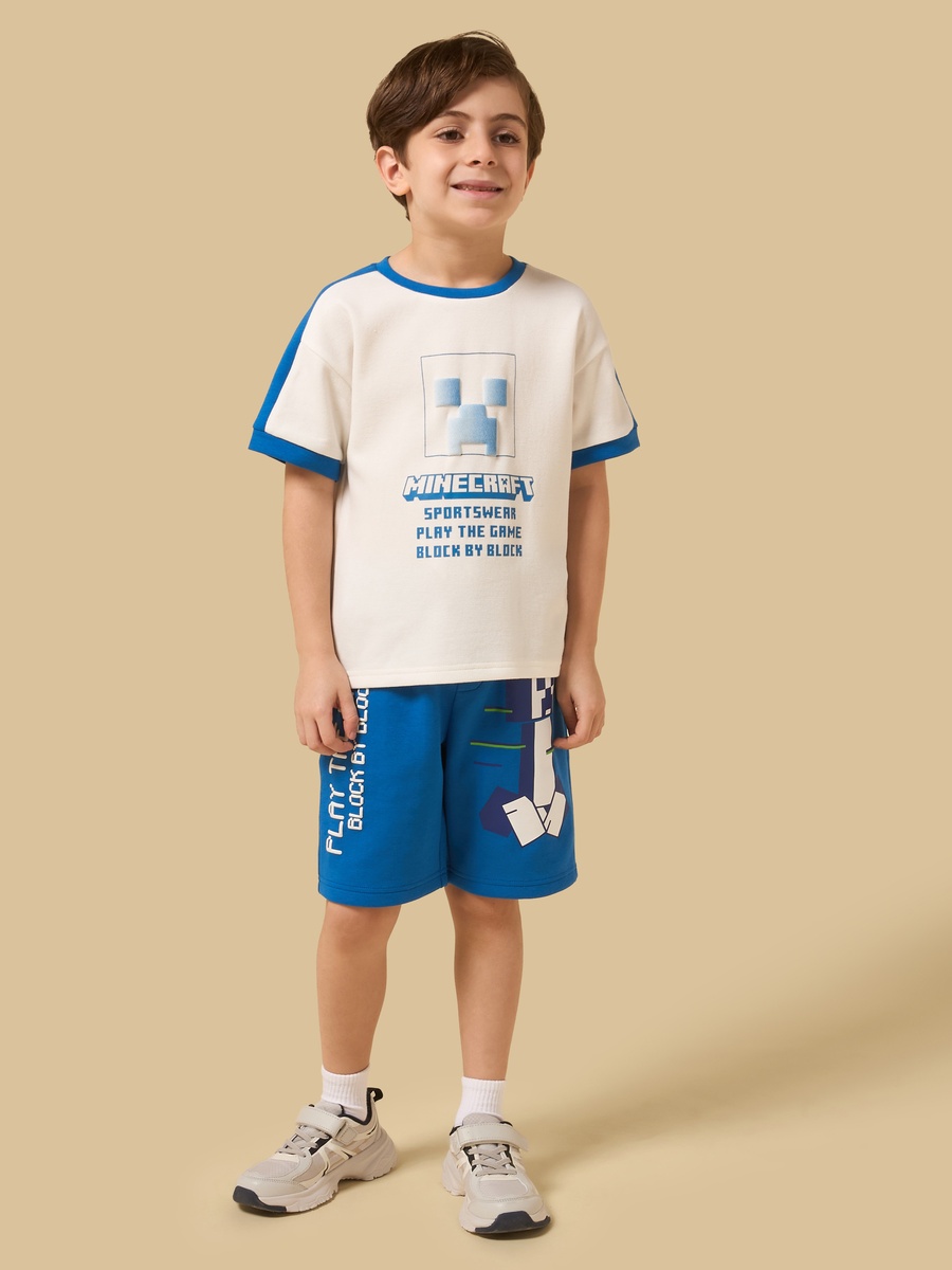 Minecraft Print T-Shirt and Shorts Set