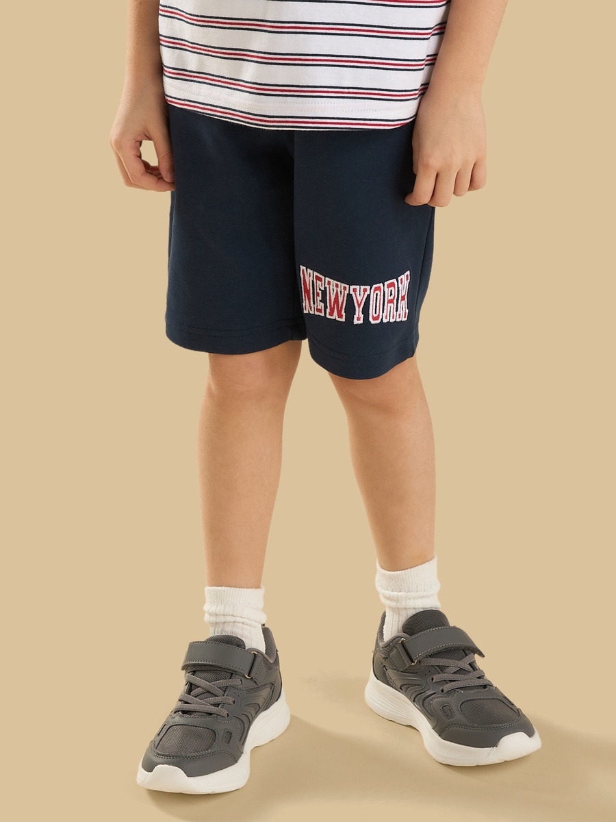 New York Embroidered Cotton T-Shirt and Shorts Set