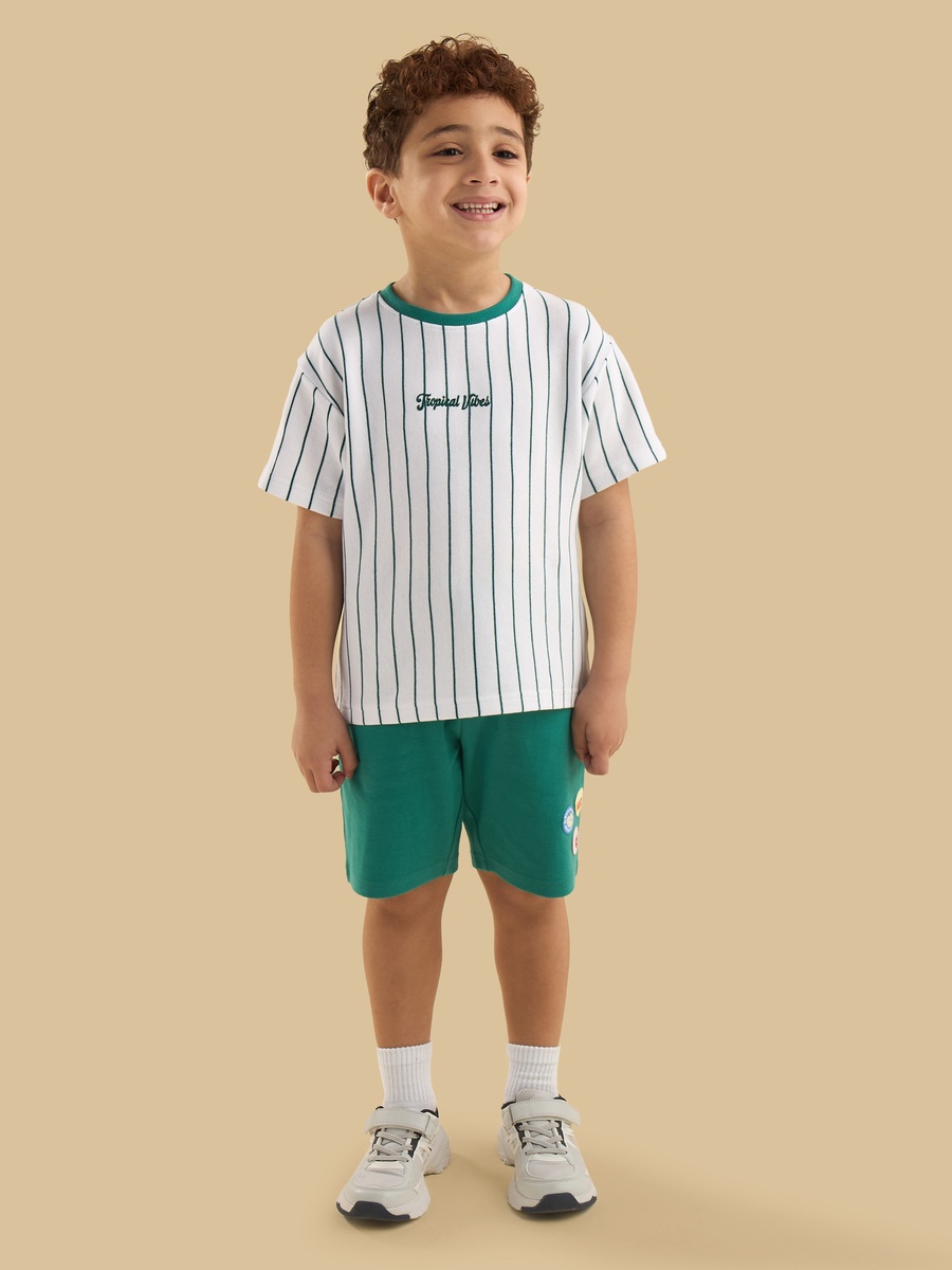 Striped Cotton T-Shirt and Shorts Set
