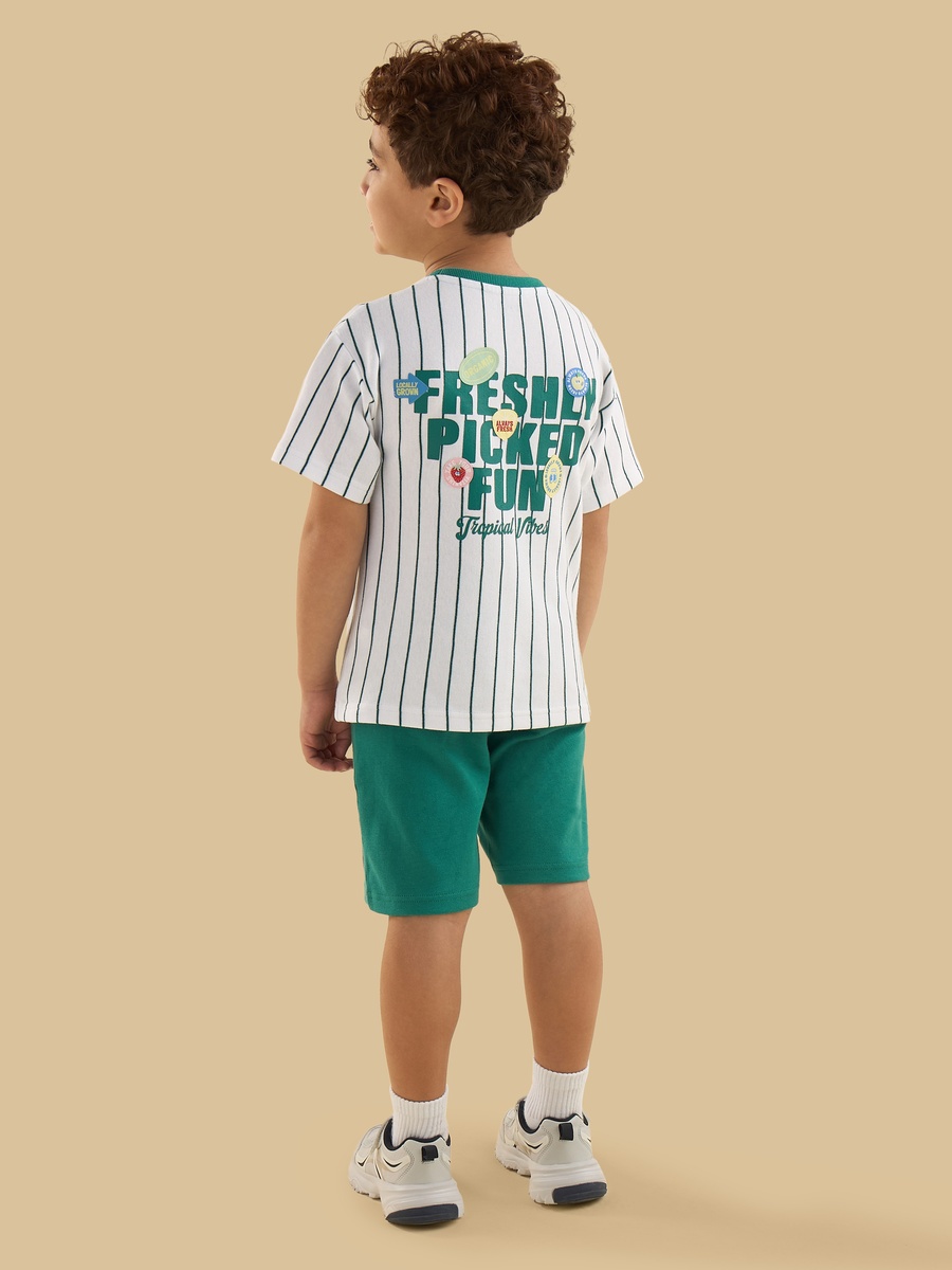 Striped Cotton T-Shirt and Shorts Set
