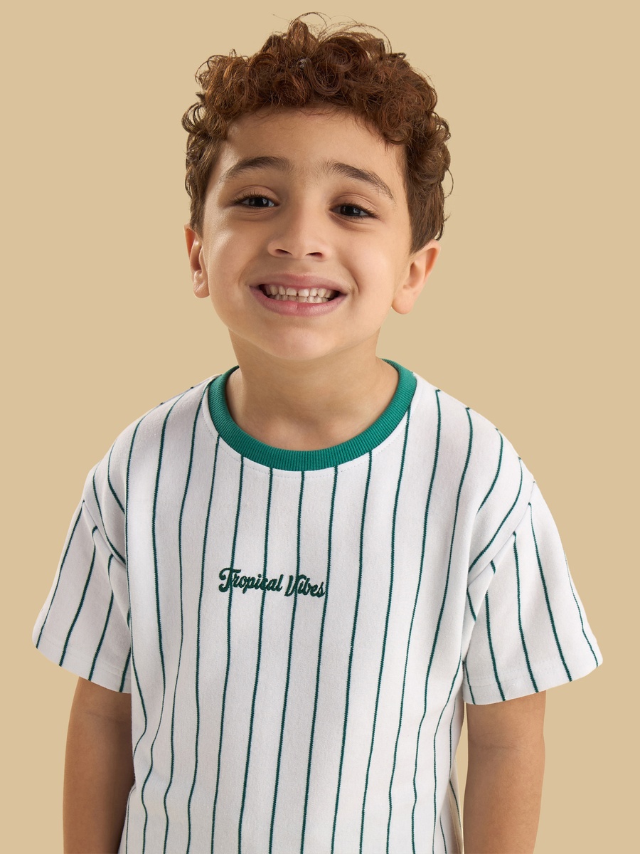 Striped Cotton T-Shirt and Shorts Set