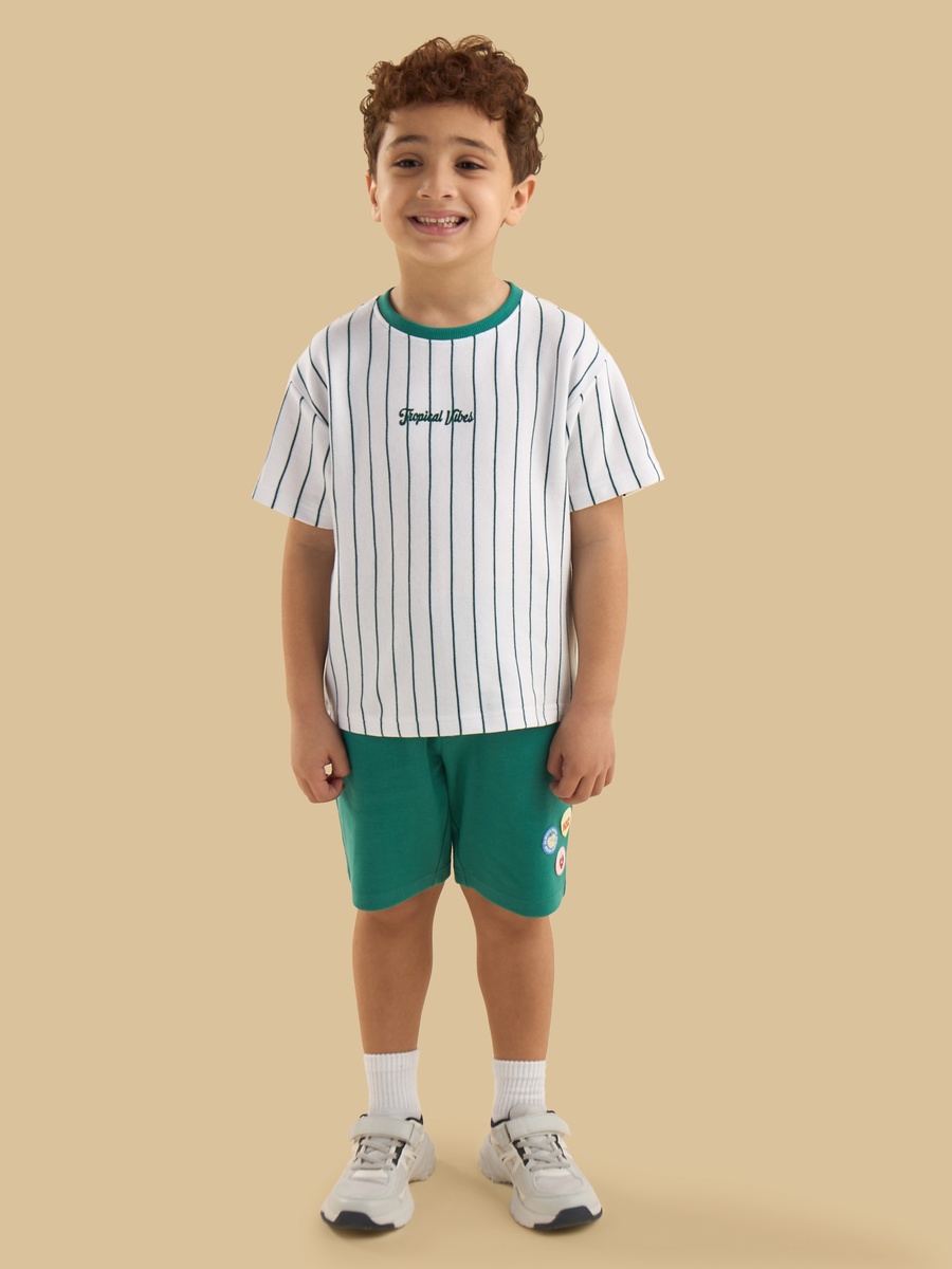 Striped Cotton T-Shirt and Shorts Set
