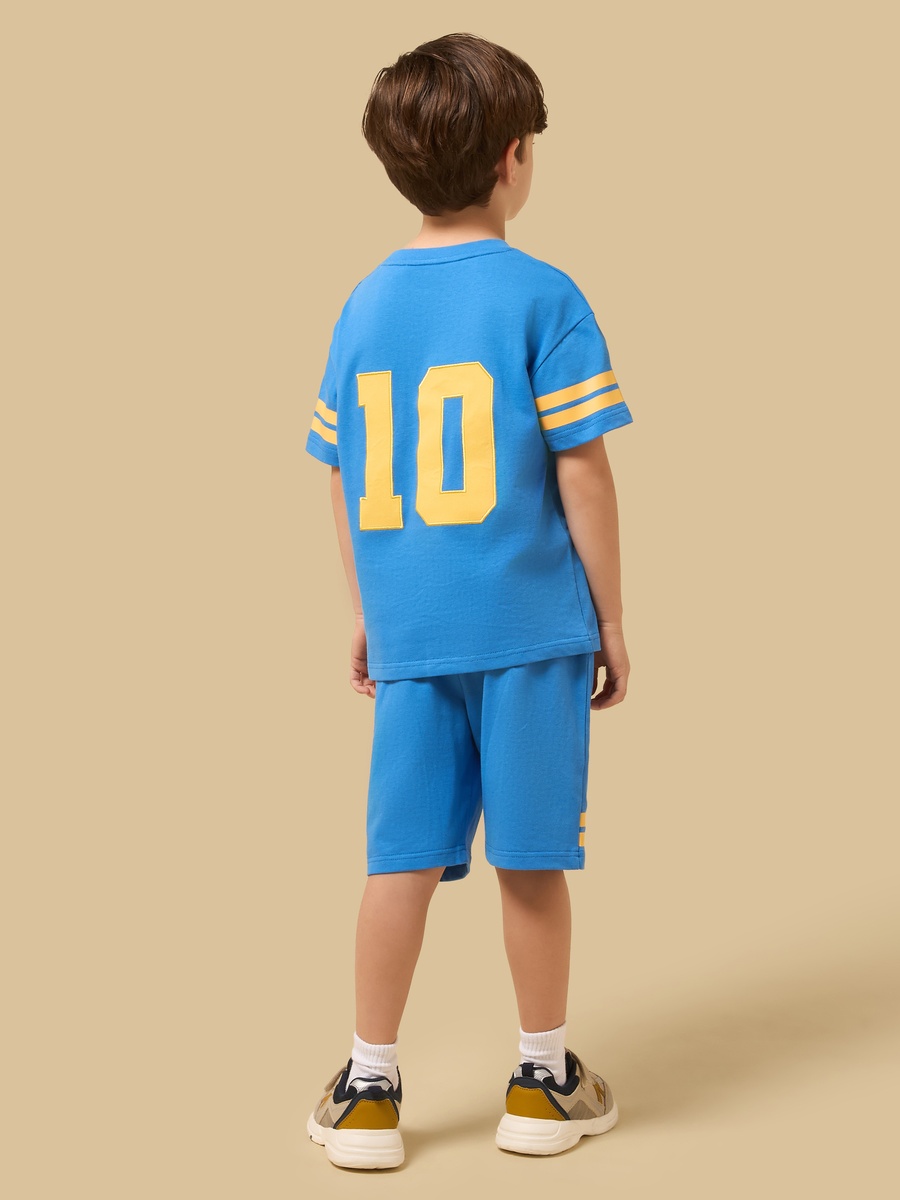 New York Applique Cotton T-Shirt and Shorts Set