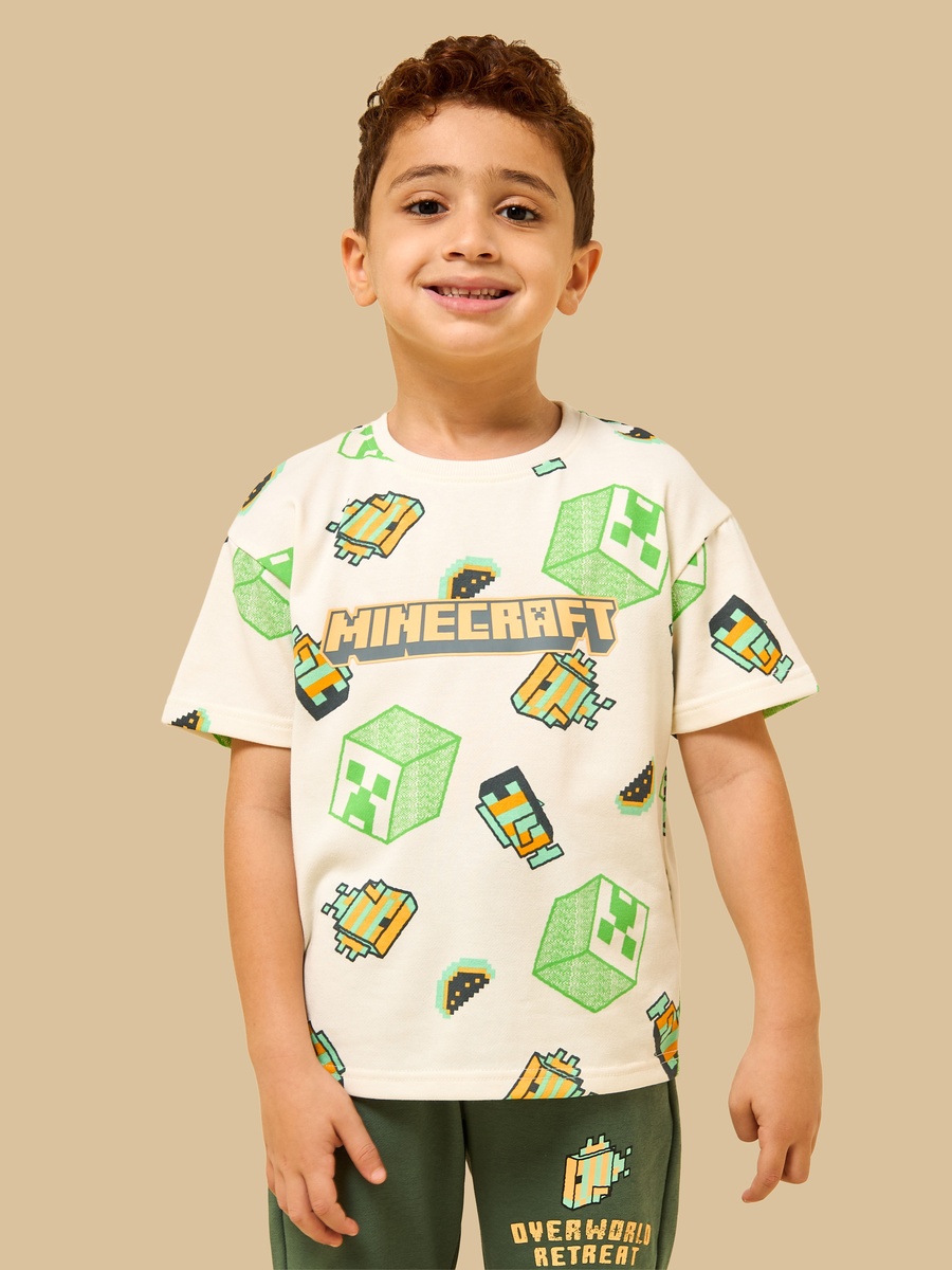 Minecraft Print T-Shirt and Shorts Set