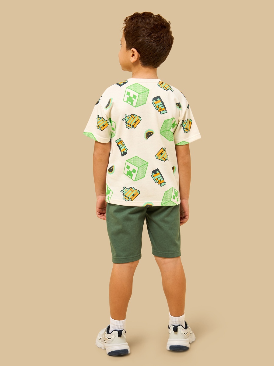 Minecraft Print T-Shirt and Shorts Set