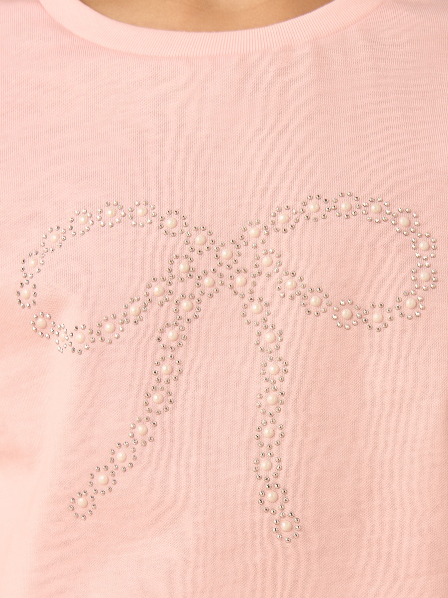 Embellished T-Shirt and Mesh Skirt Set