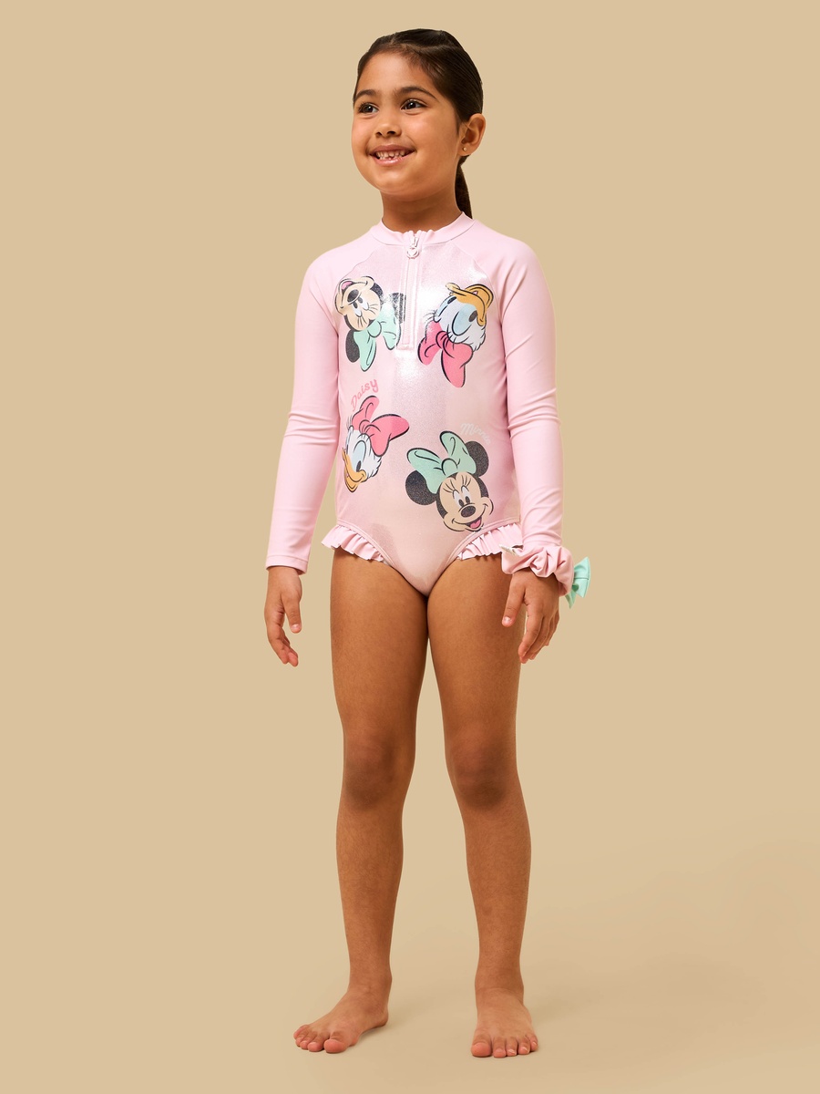 Minnie Mouse and Daisy Duck Print Swimsuit with Scrunchie