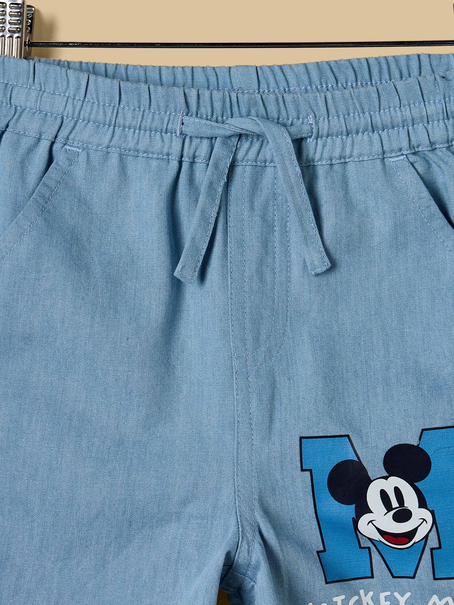 Mickey Mouse Print Shirt and Shorts Set