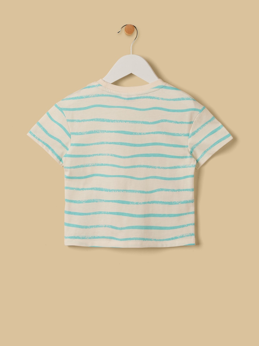 Aquatic 3D Applique Cotton T-Shirt and Shorts Set