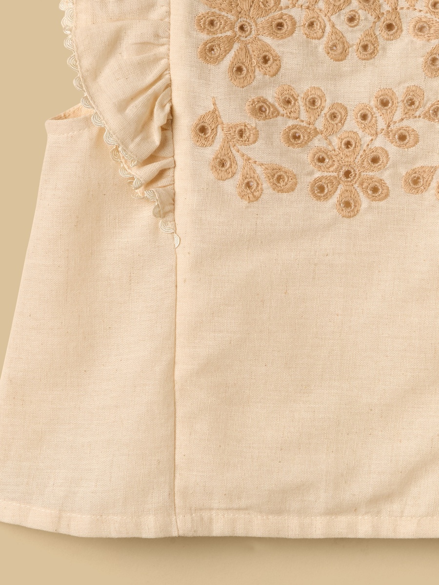 Embroidered Sleeveless Top and Shorts Set
