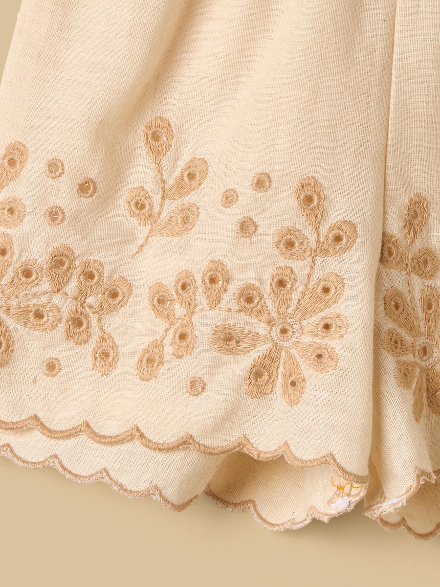 Embroidered Sleeveless Top and Shorts Set
