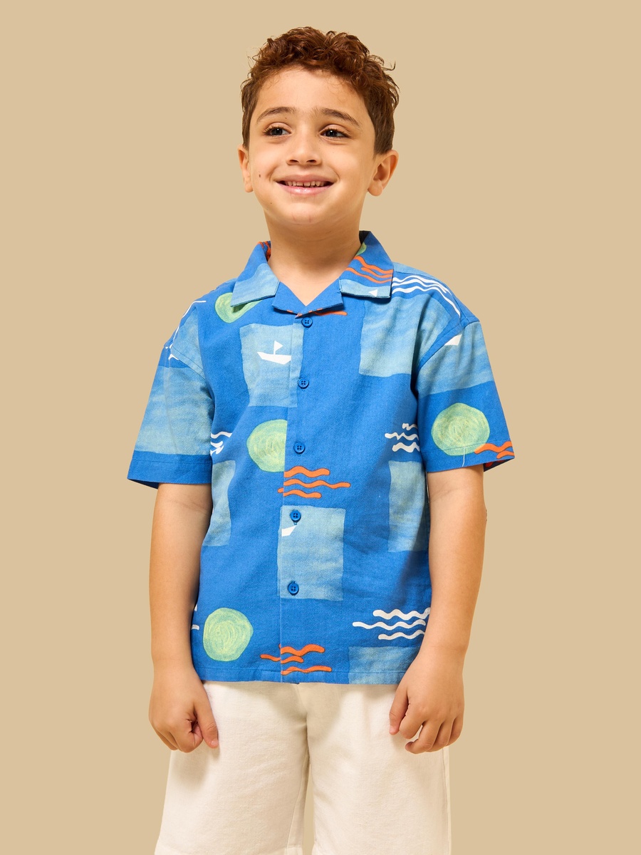 Sea Print Cotton Shirt