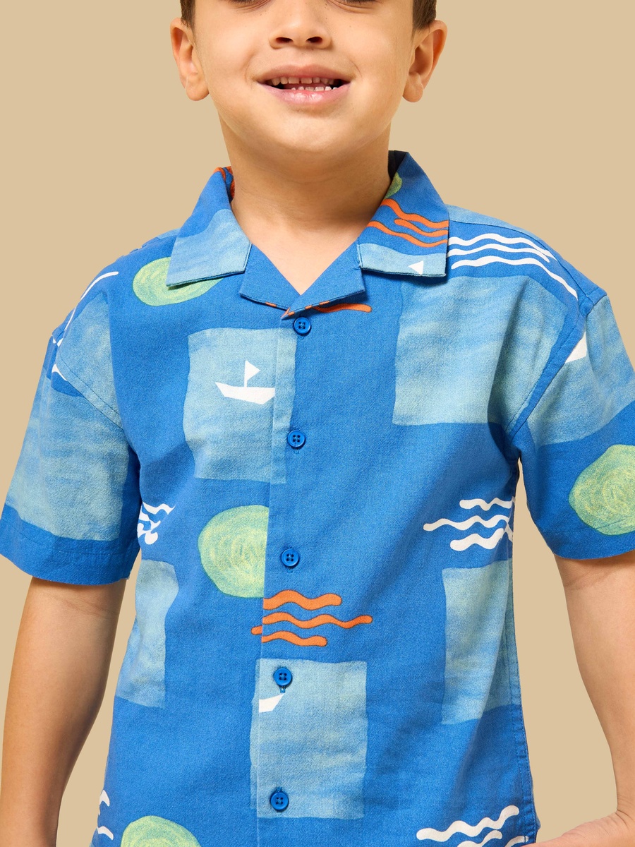 Sea Print Cotton Shirt