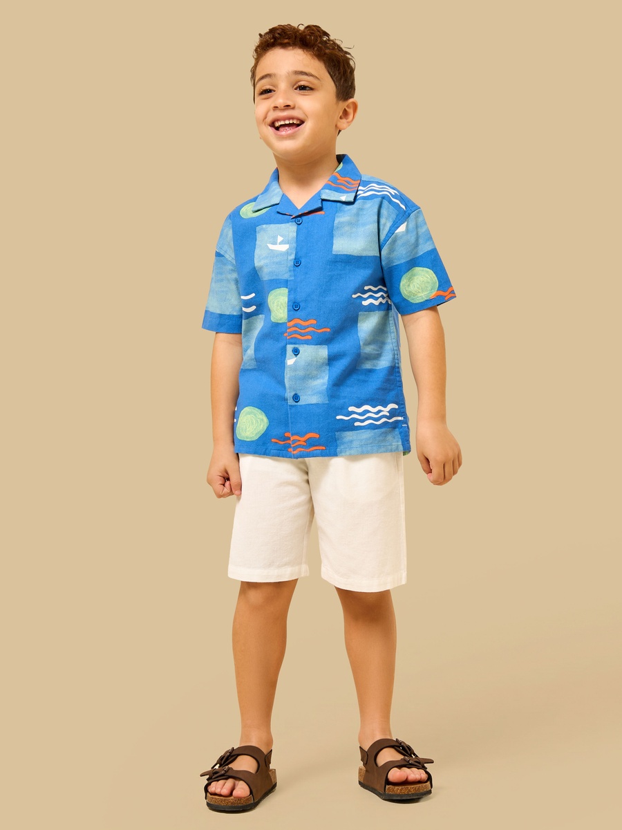 Sea Print Cotton Shirt