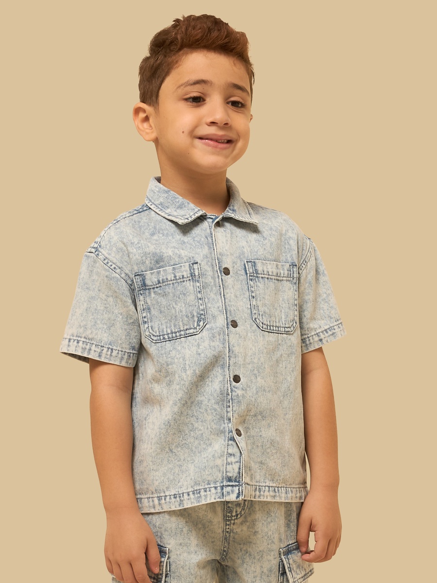Denim Short Sleeves Shirt