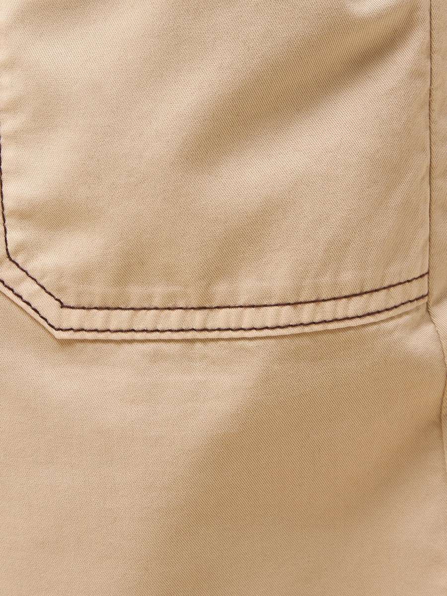 Contrast Stitch Cotton Shorts