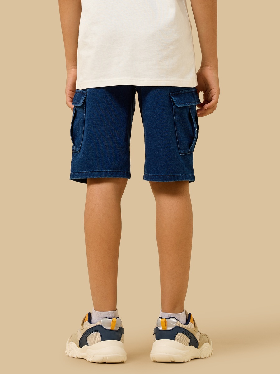 Cotton Denim Cargo Shorts