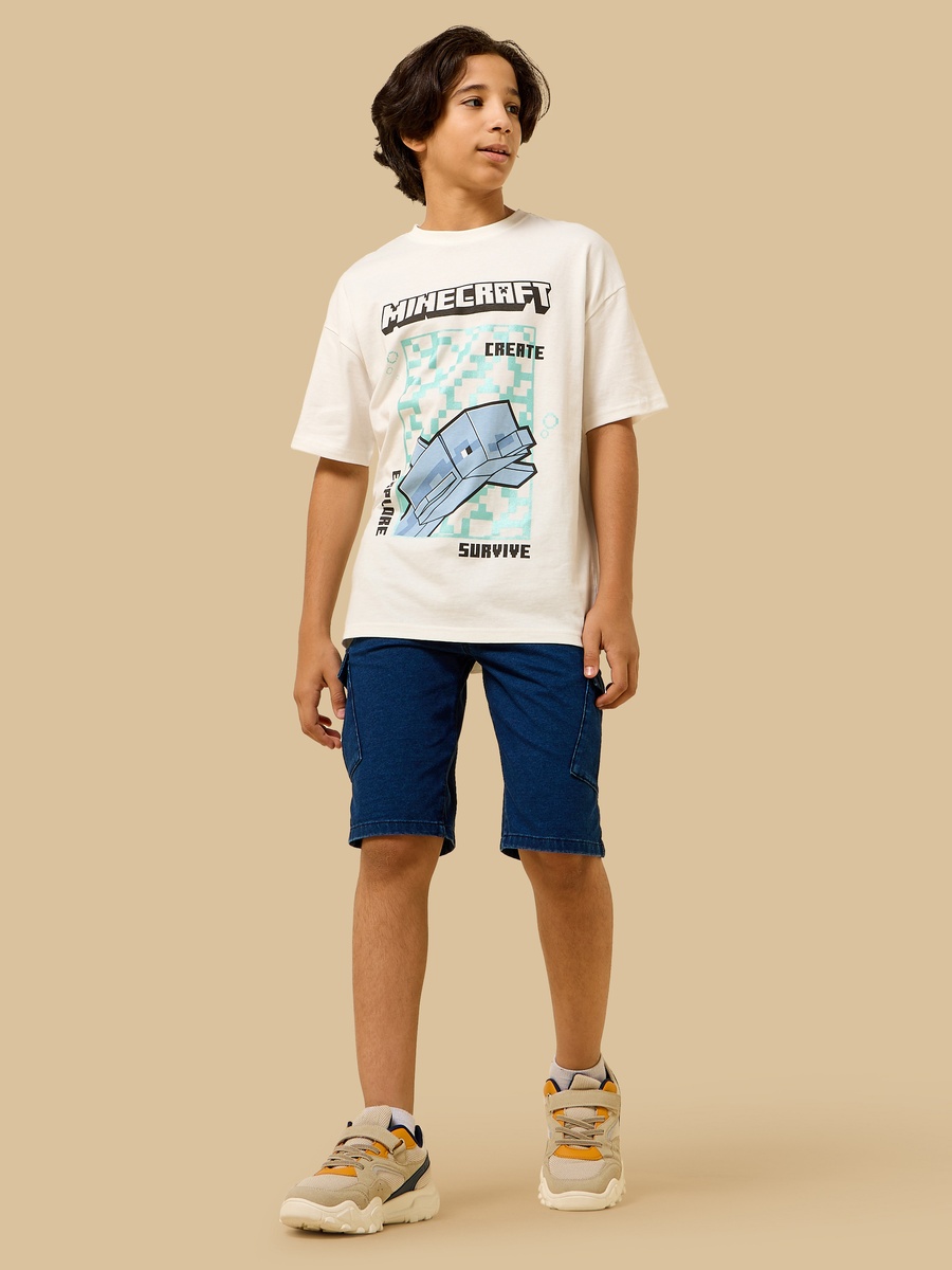 Cotton Denim Cargo Shorts